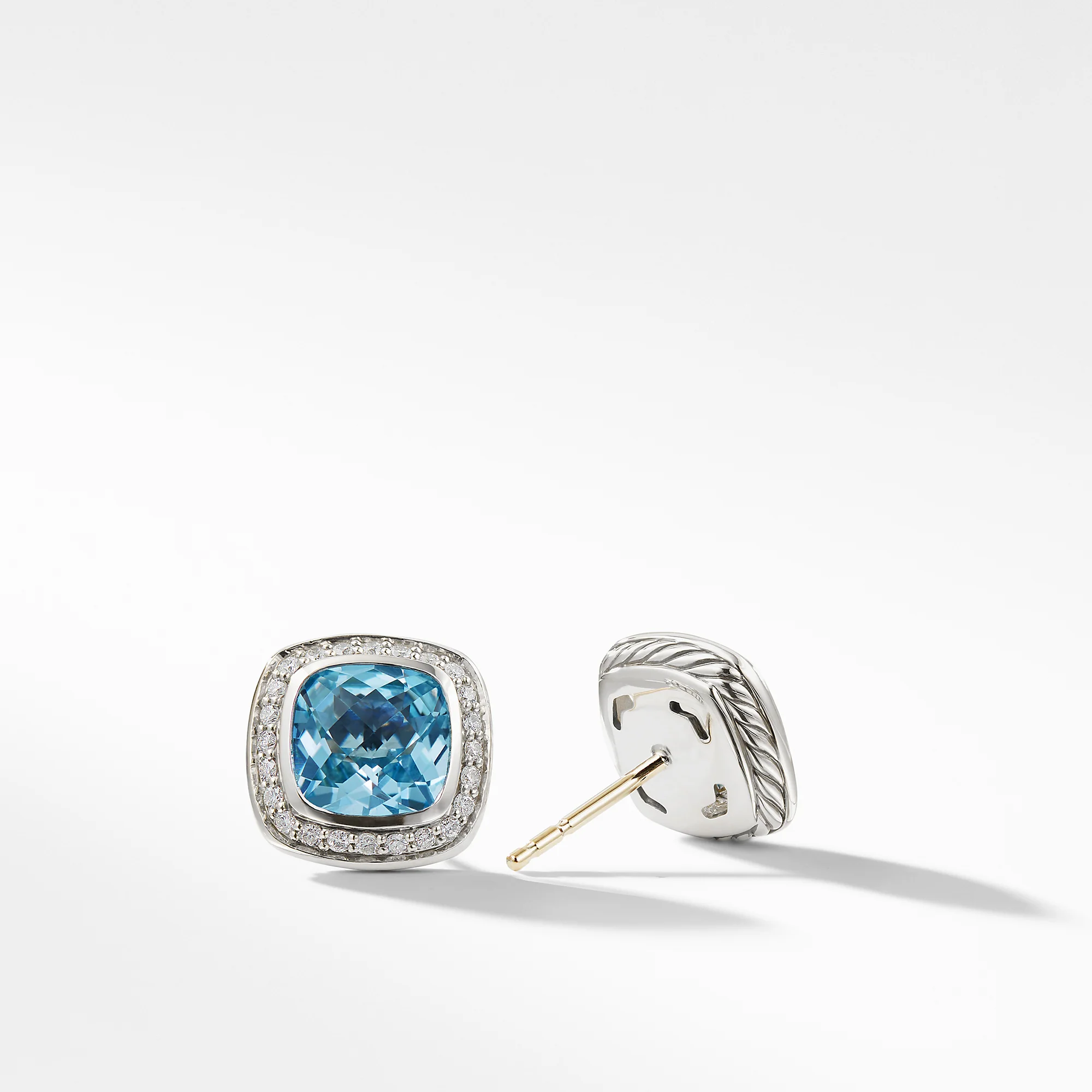 Earrings with Blue Topaz and Diamonds - Image 2