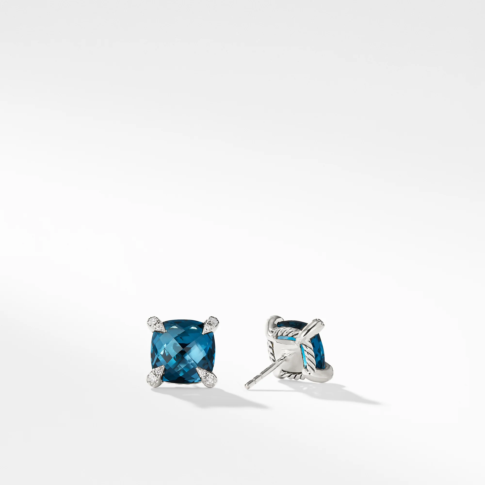 Earrings with Hampton Blue Topaz and Diamonds - Image 2