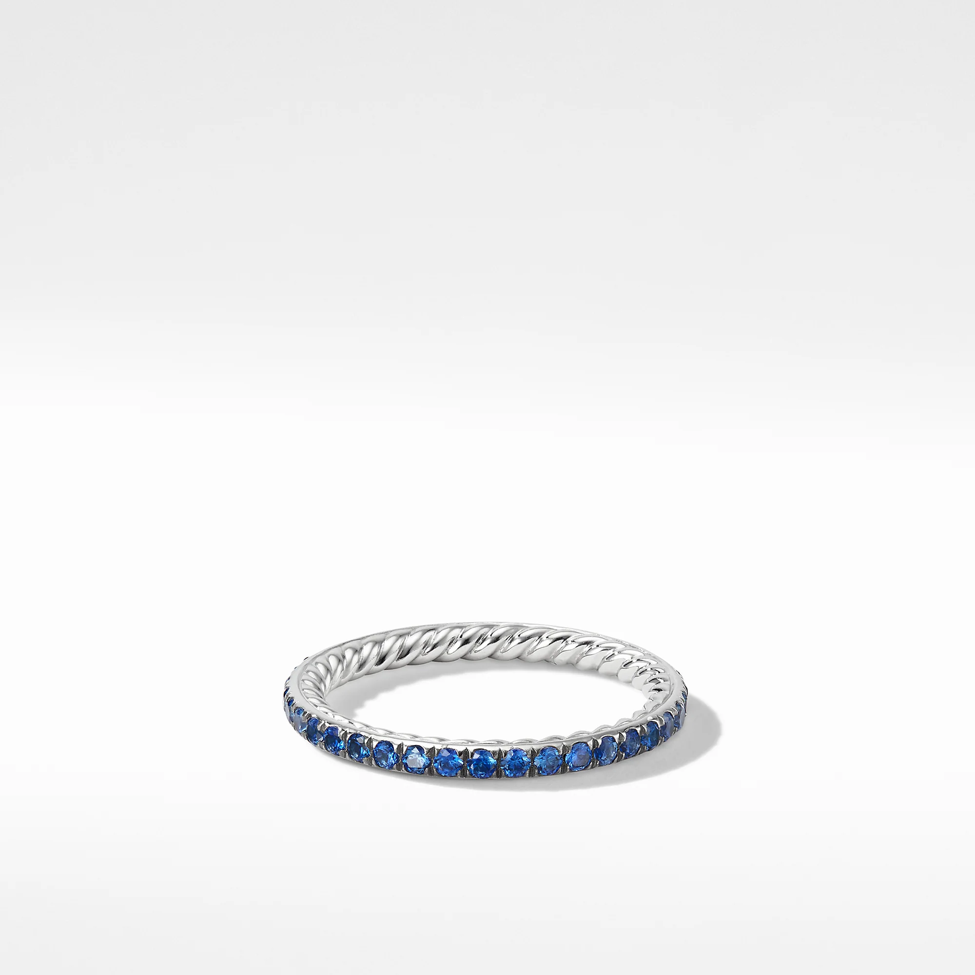Eden 1.85mm Blue Sapphire Wedding Band Ring in Platinum, Size 6