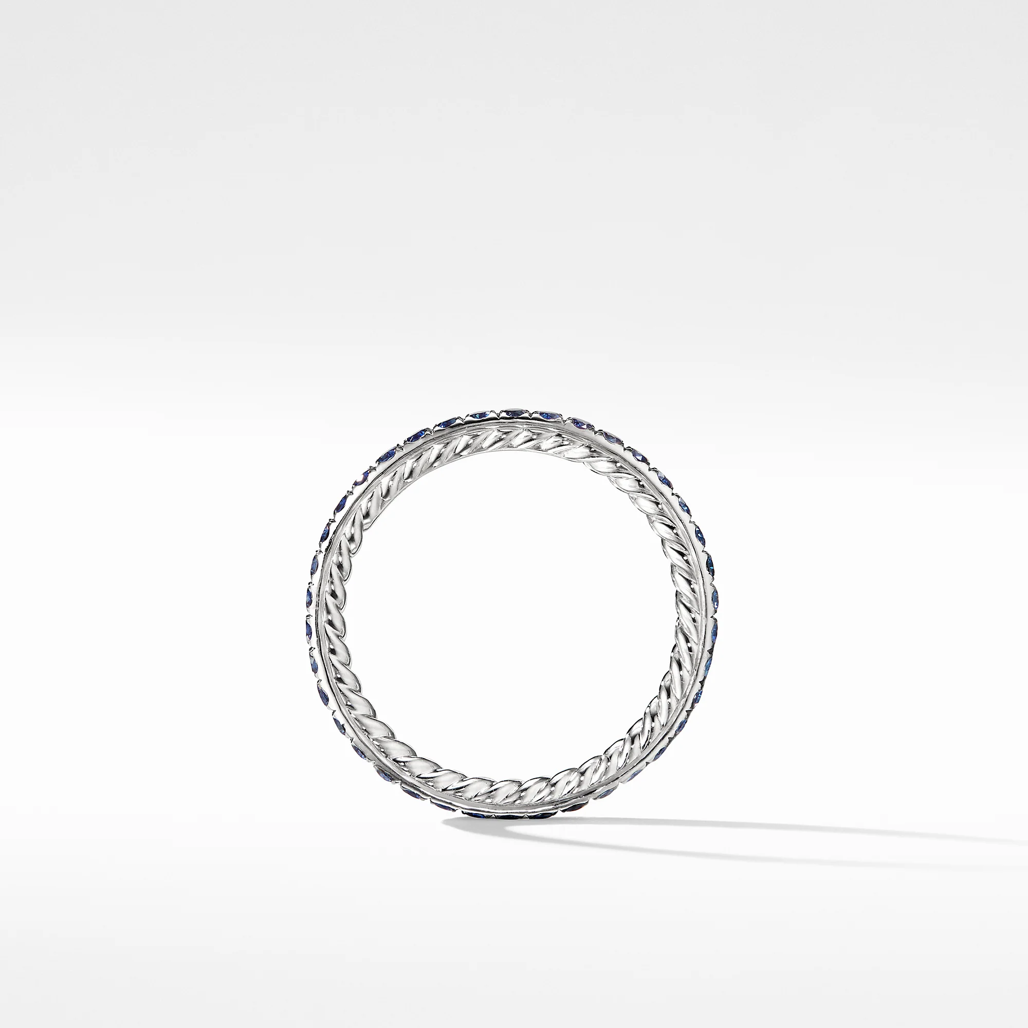 Eden 1.85mm Blue Sapphire Wedding Band Ring in Platinum, Size 6 - Image 2