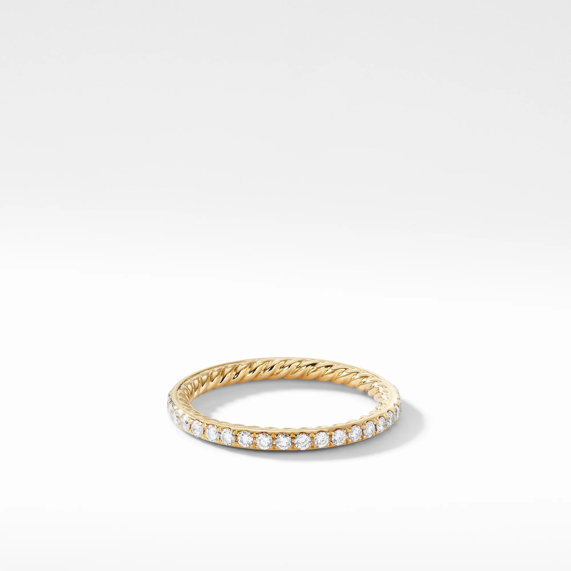 Eden 1.85mm Diamond Pavé Wedding Band Ring in 18K Yellow Gold, Size 7