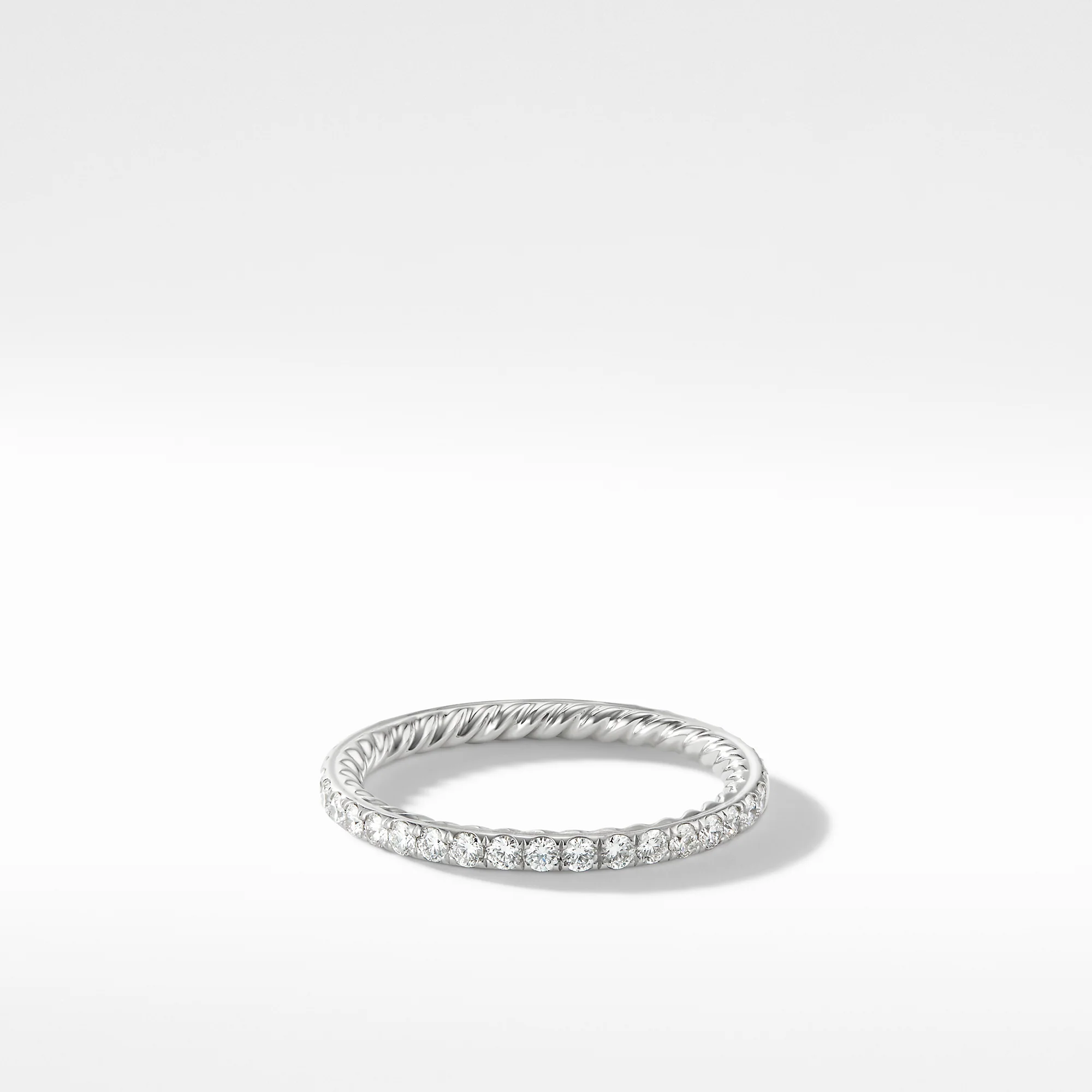 Eden 1.85mm Diamond Pavé Wedding Band Ring in Platinum, Size 7