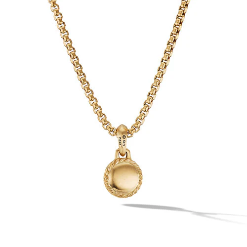 Evil Eye Amulet in 18K Yellow Gold with Emerald, 14.5mm - Image 2