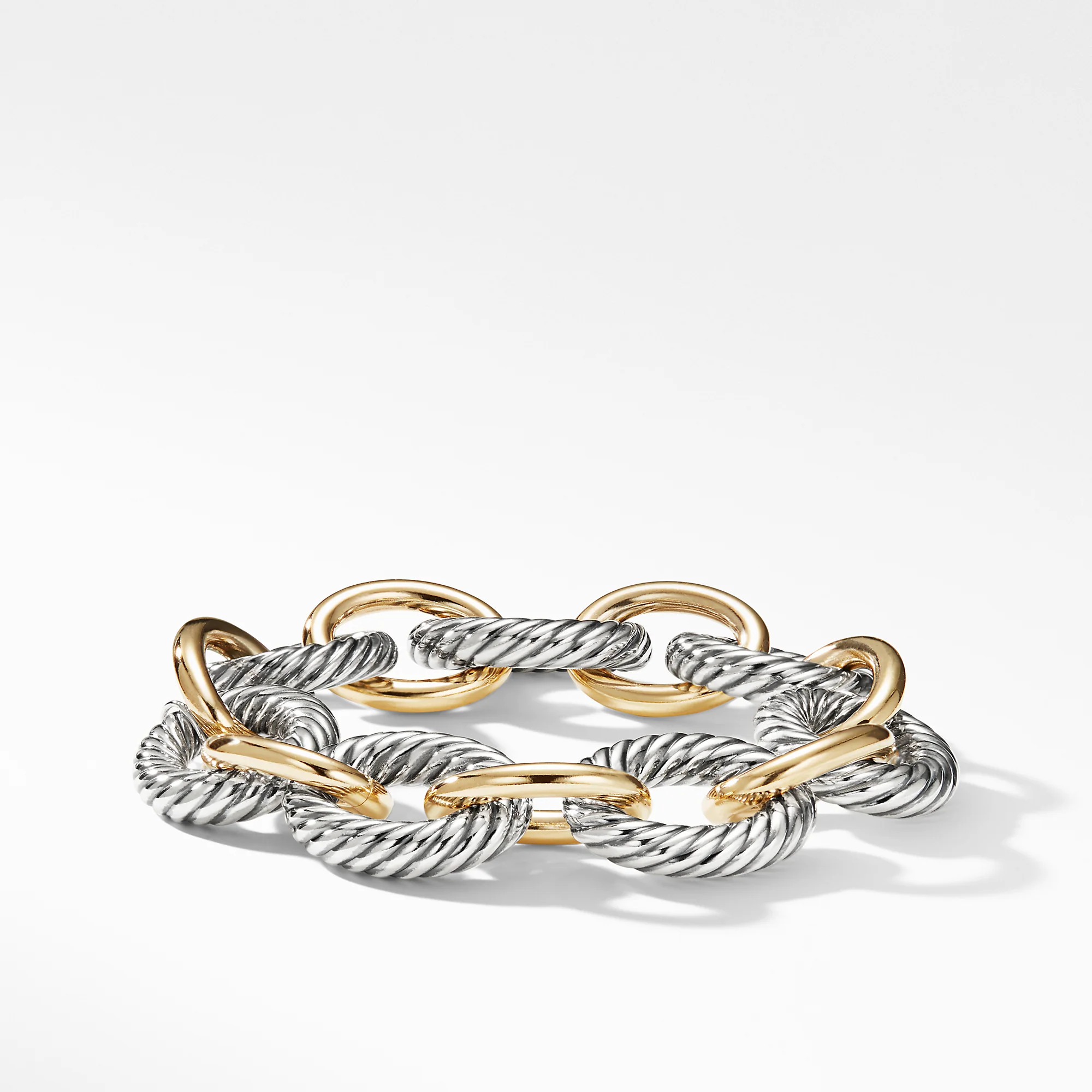 Extra-Large Oval Link Bracelet with 18K Gold, 7.5" Length