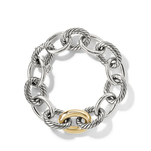 Extra-Large Oval Link Bracelet with 18K Gold, 7" - Image 2