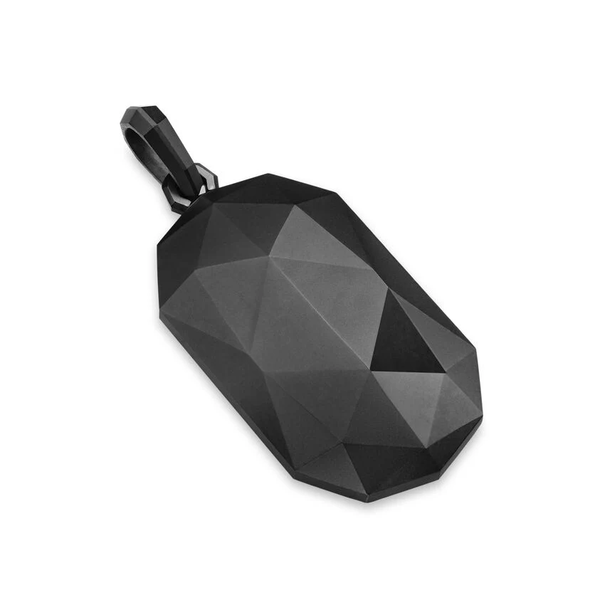 Faceted Amulet in Black Titanium, 36.3mm