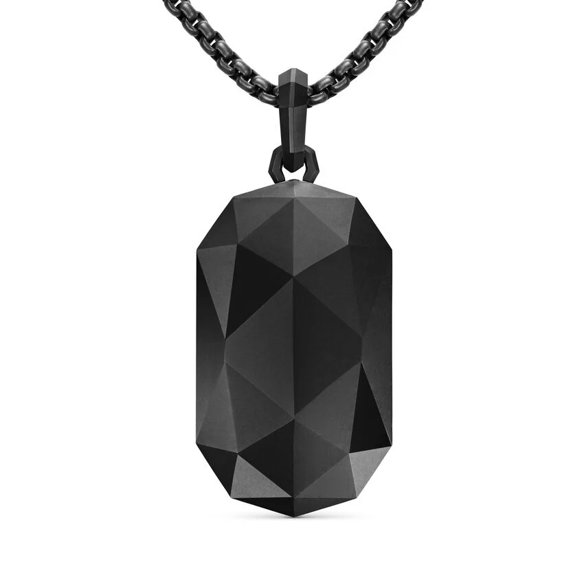 Faceted Amulet in Black Titanium, 36.3mm - Image 2