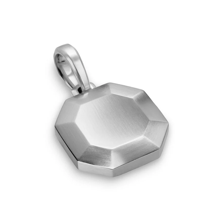 Faceted Amulet in Sterling Silver, 16mm