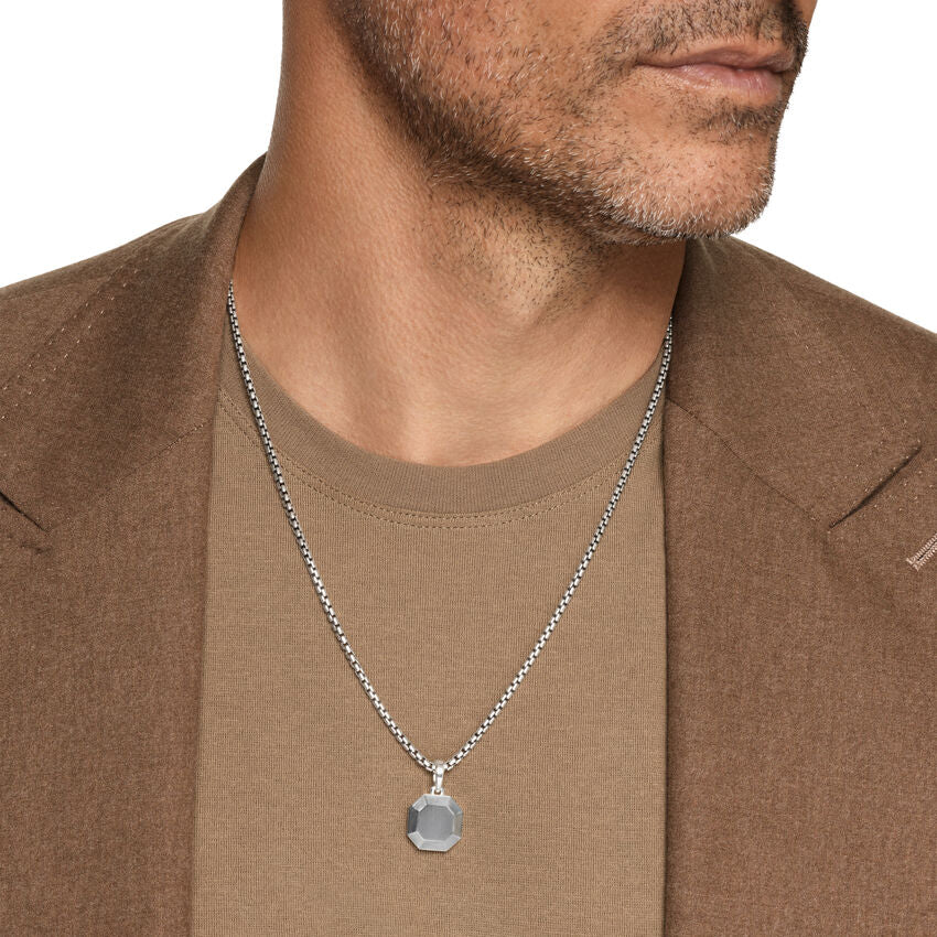 Faceted Amulet in Sterling Silver, 16mm - Image 3