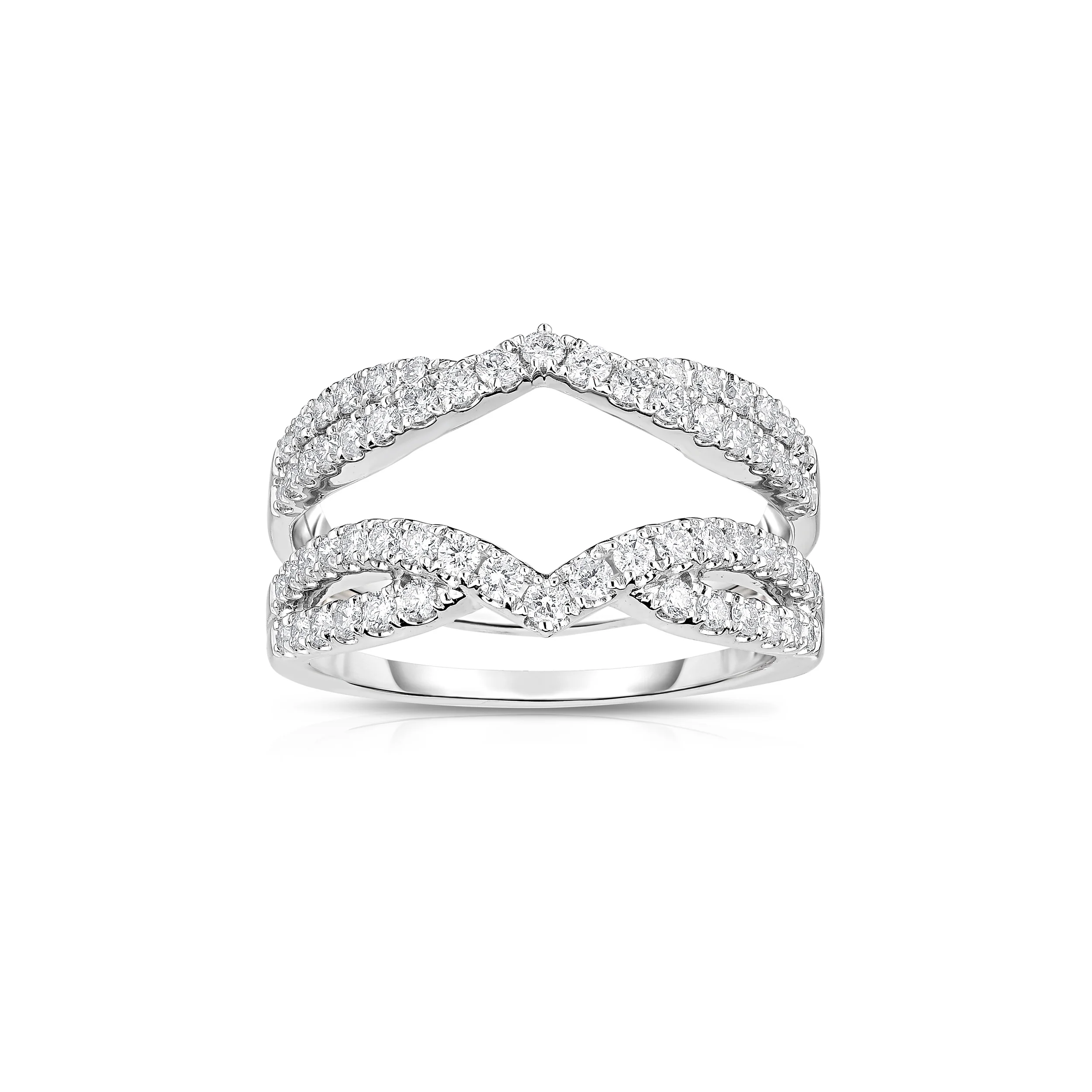 Fink's 14K White Gold Round Diamond Twisted Ring Jacket