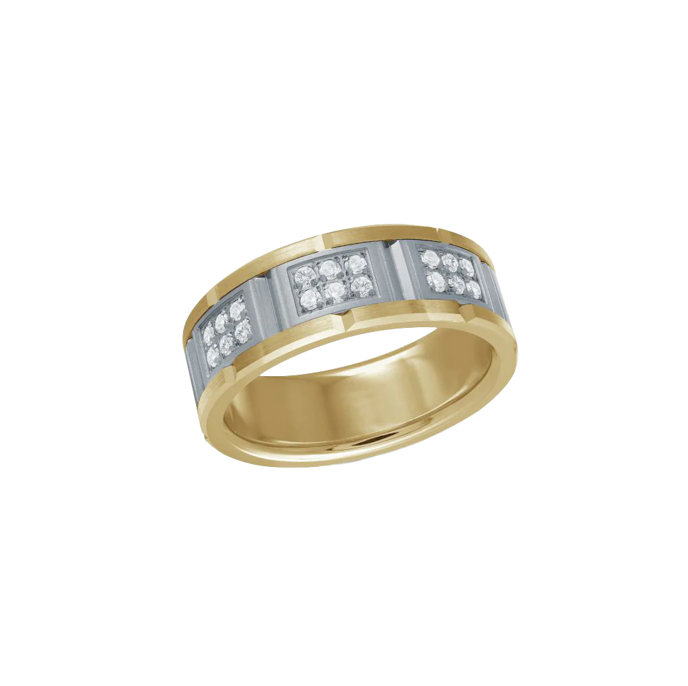 Fink's 14K Yellow Gold and Tantalum Diamond Band, 8mm