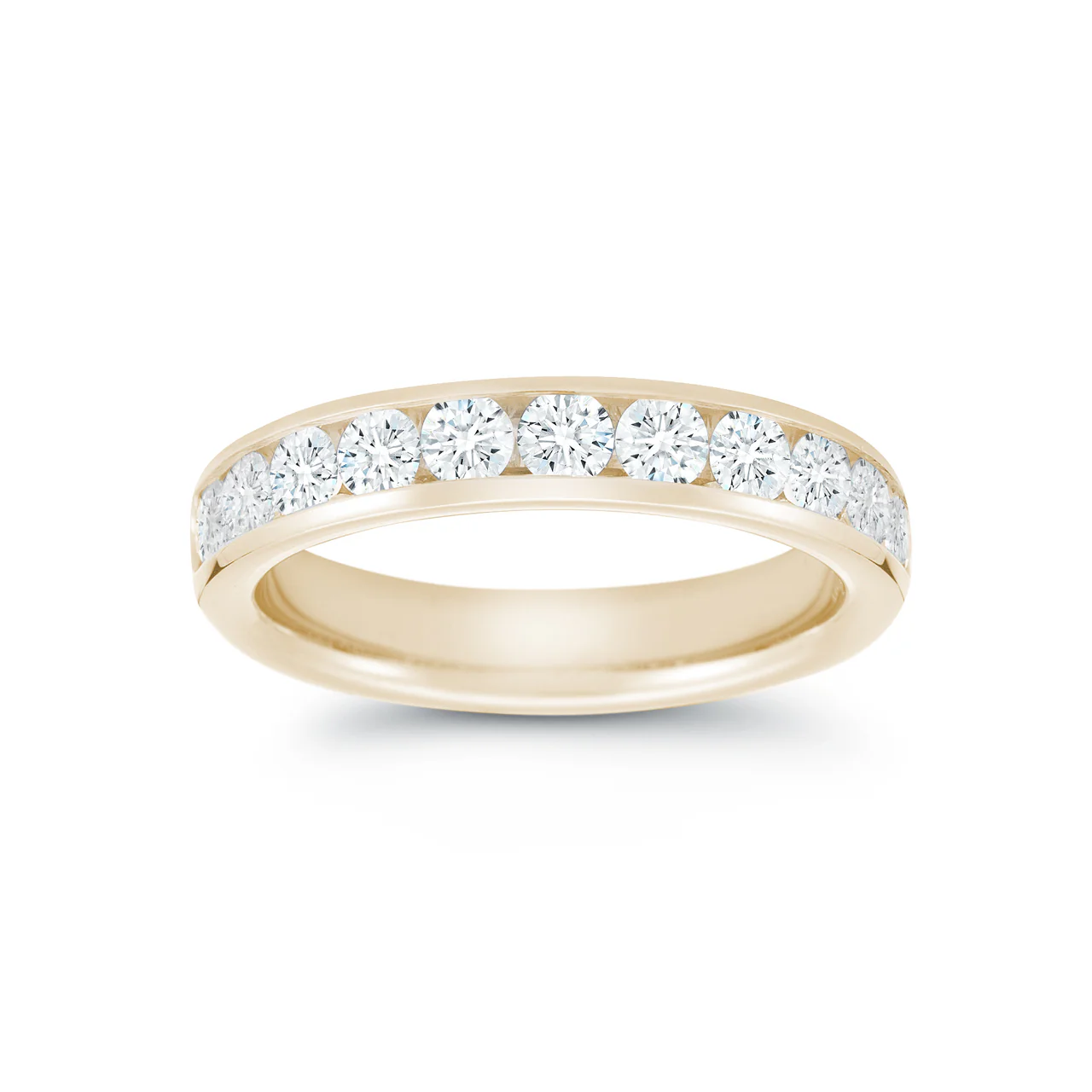 Fink's 18K Yellow Gold Channel Set Diamond Wedding Band
