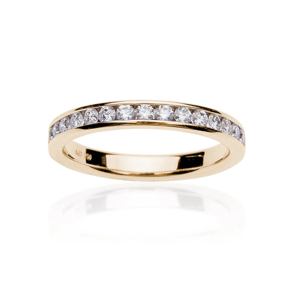 Fink's 18K Yellow Gold Diamond Channel Set Wedding Band