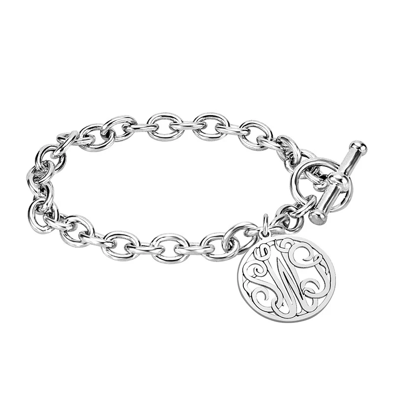 Fink's 20mm Classic Bordered Monogram Toggle Bracelet - Image 2