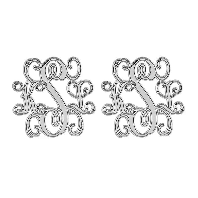 Fink's 20mm Traditional Monogram Stud Earrings - Image 2