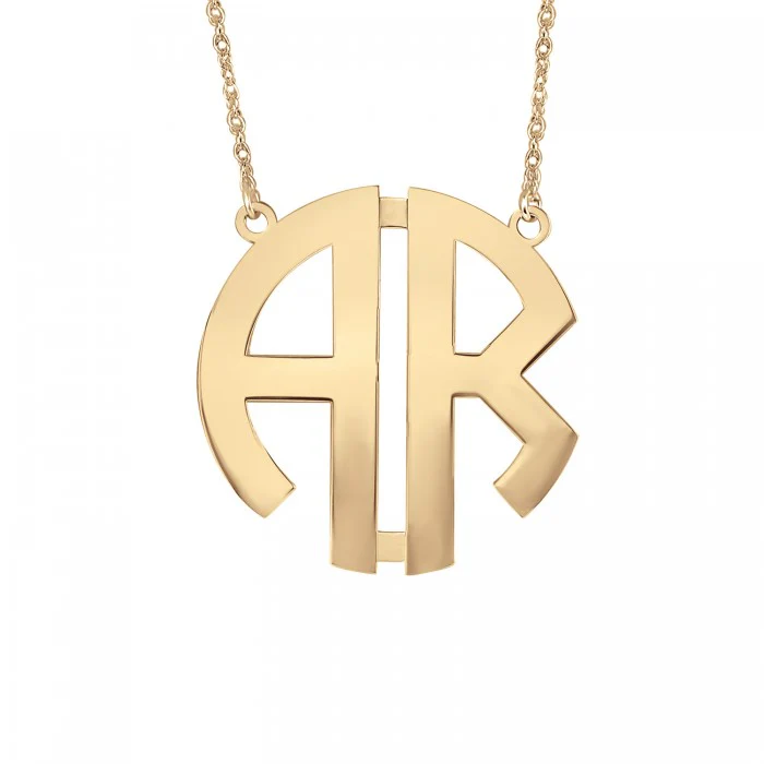 Fink's 25mm Original Two Initial Monogram Necklace - Image 3