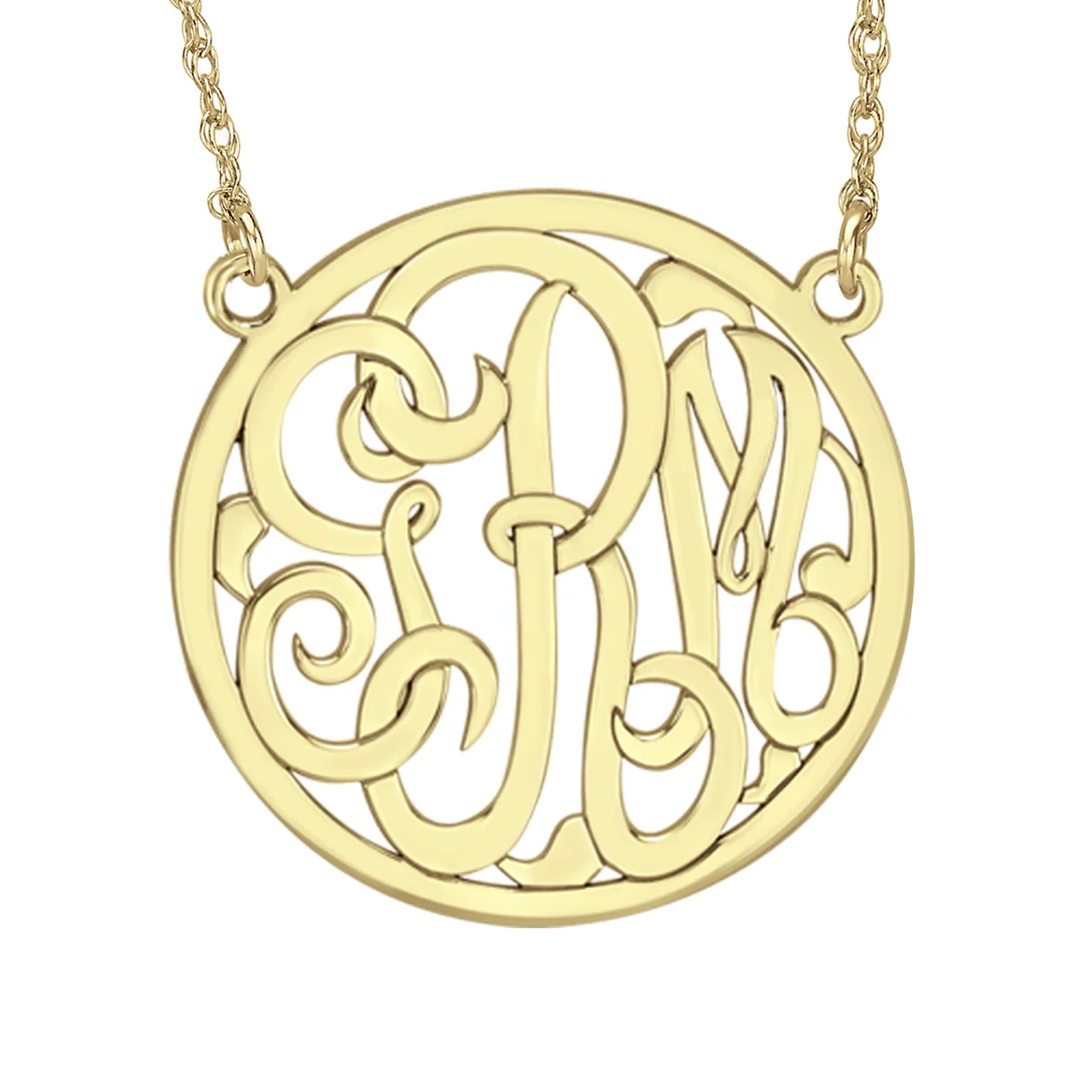 Fink's 40mm Classic Bordered Monogram Necklace - Image 3