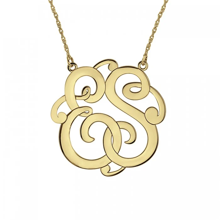 Fink's 40mm Classic Two Initial Monogram Necklace