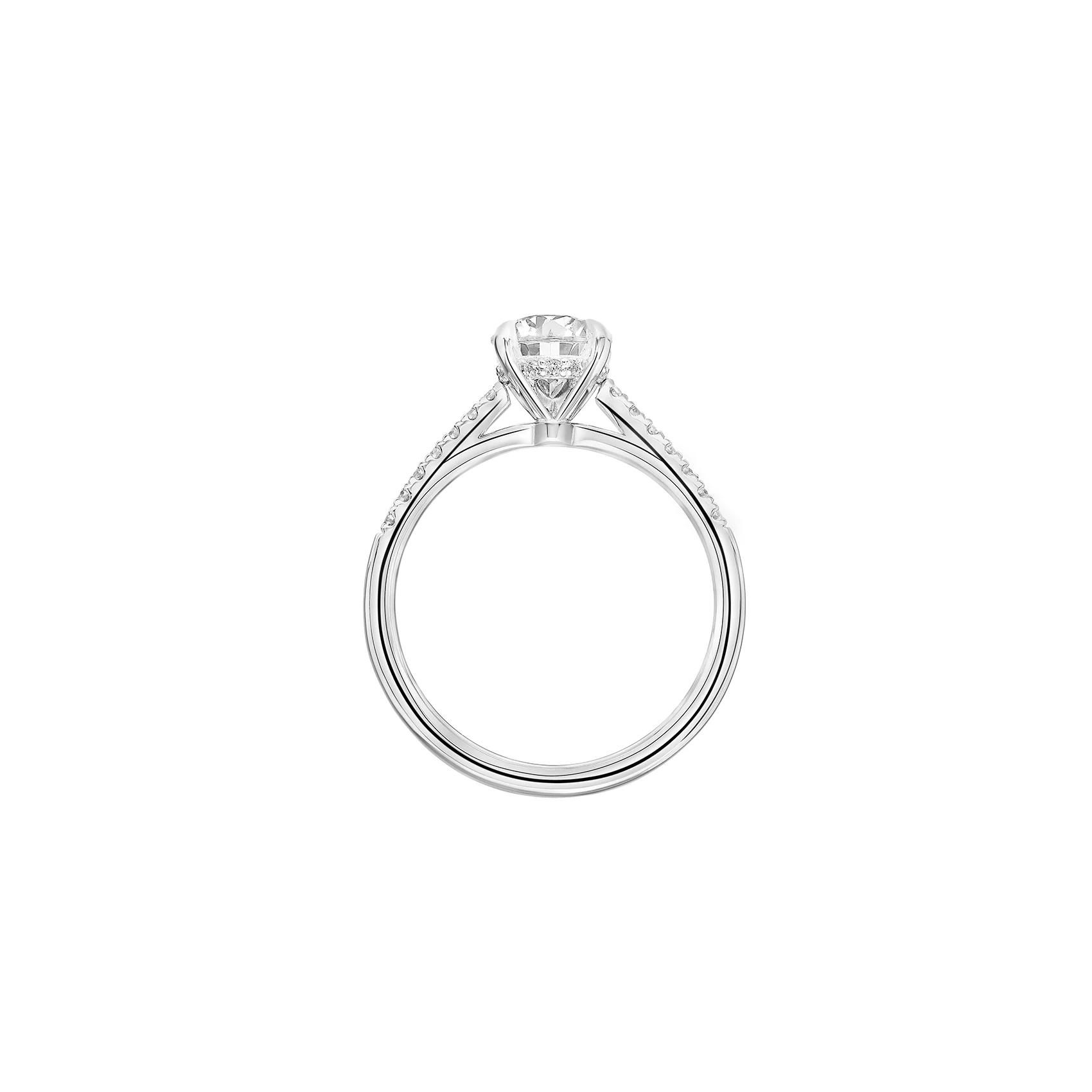 Fink's Exclusive 14K White Gold Round Diamond Engagement Ring with Pavé Shank - Image 3
