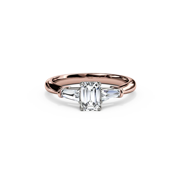 The Studio Collection Emerald and Baguette Diamond Engagement Ring - Image 5