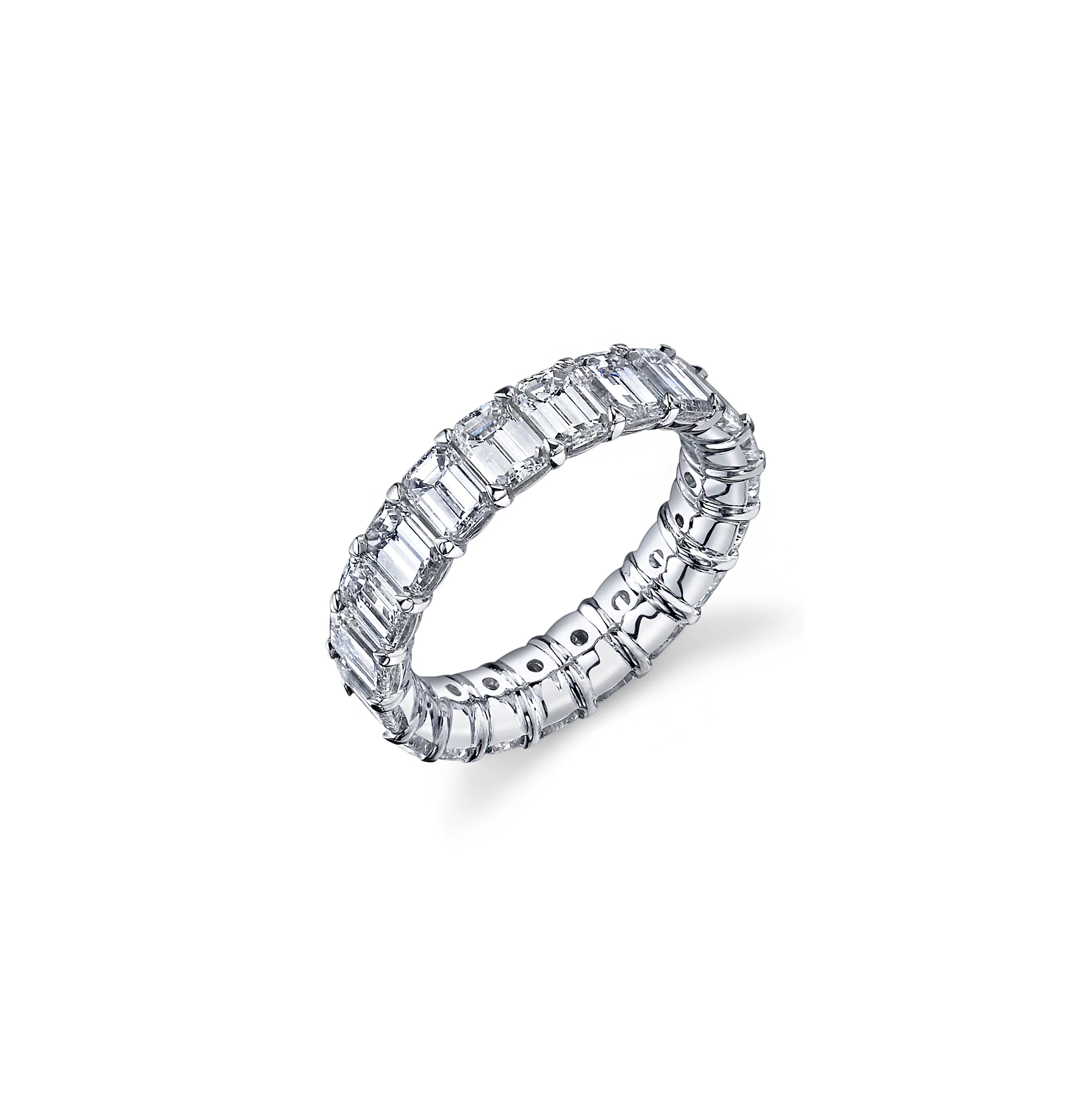 Fink's Exclusive Emerald Cut Diamond Eternity Band in Platinum