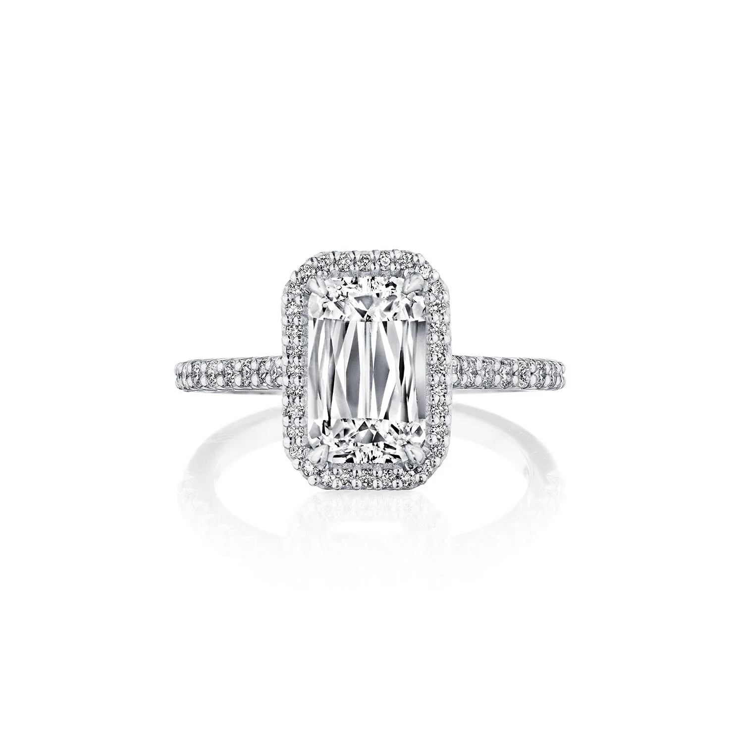 Fink's Exclusive Platinum ASHOKA® Diamond Halo Engagement Ring