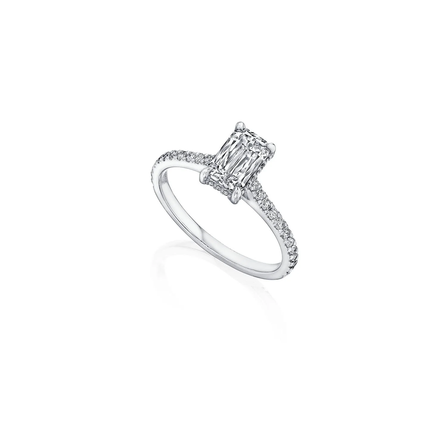 Fink's Exclusive Platinum ASHOKA® Diamond Shank Engagement Ring - Image 2