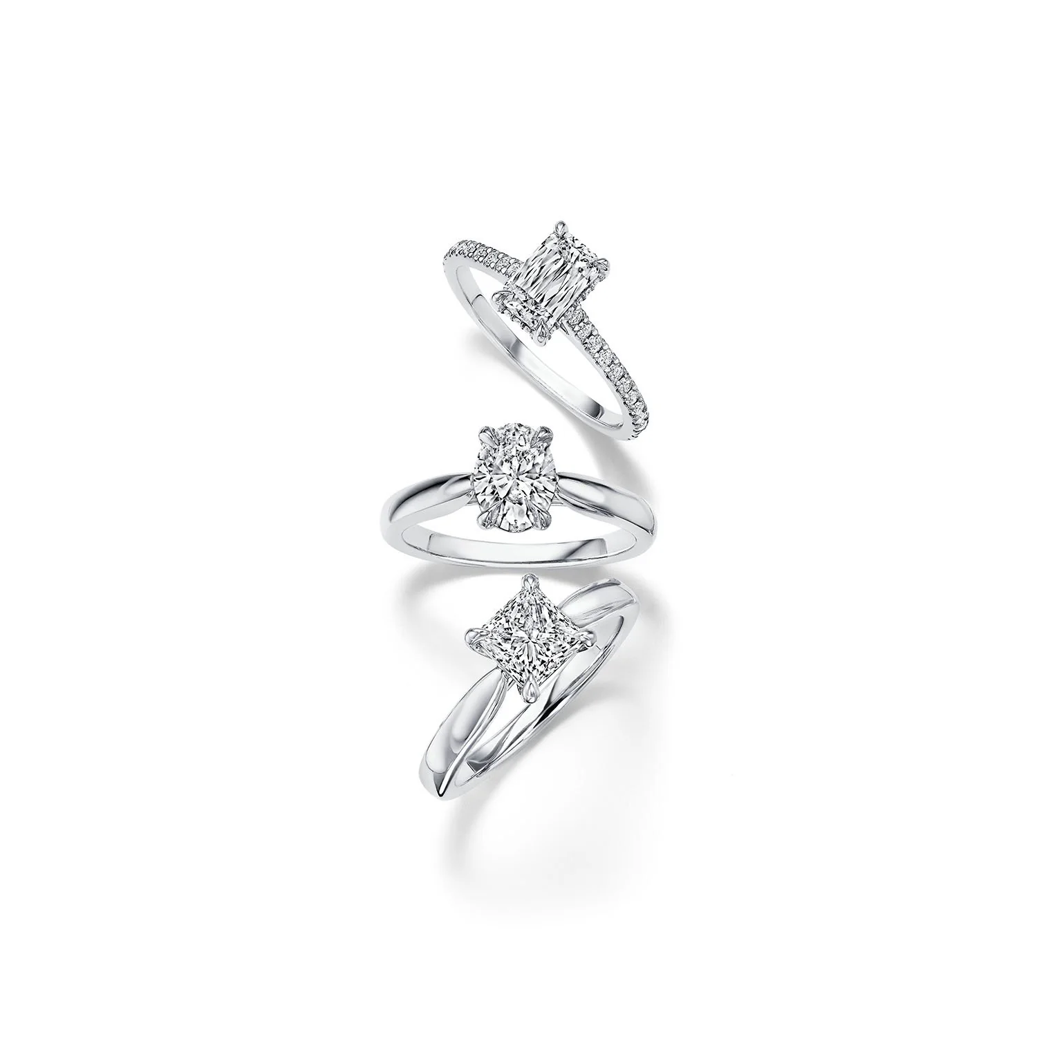 Fink's Exclusive Platinum ASHOKA® Diamond Shank Engagement Ring - Image 3