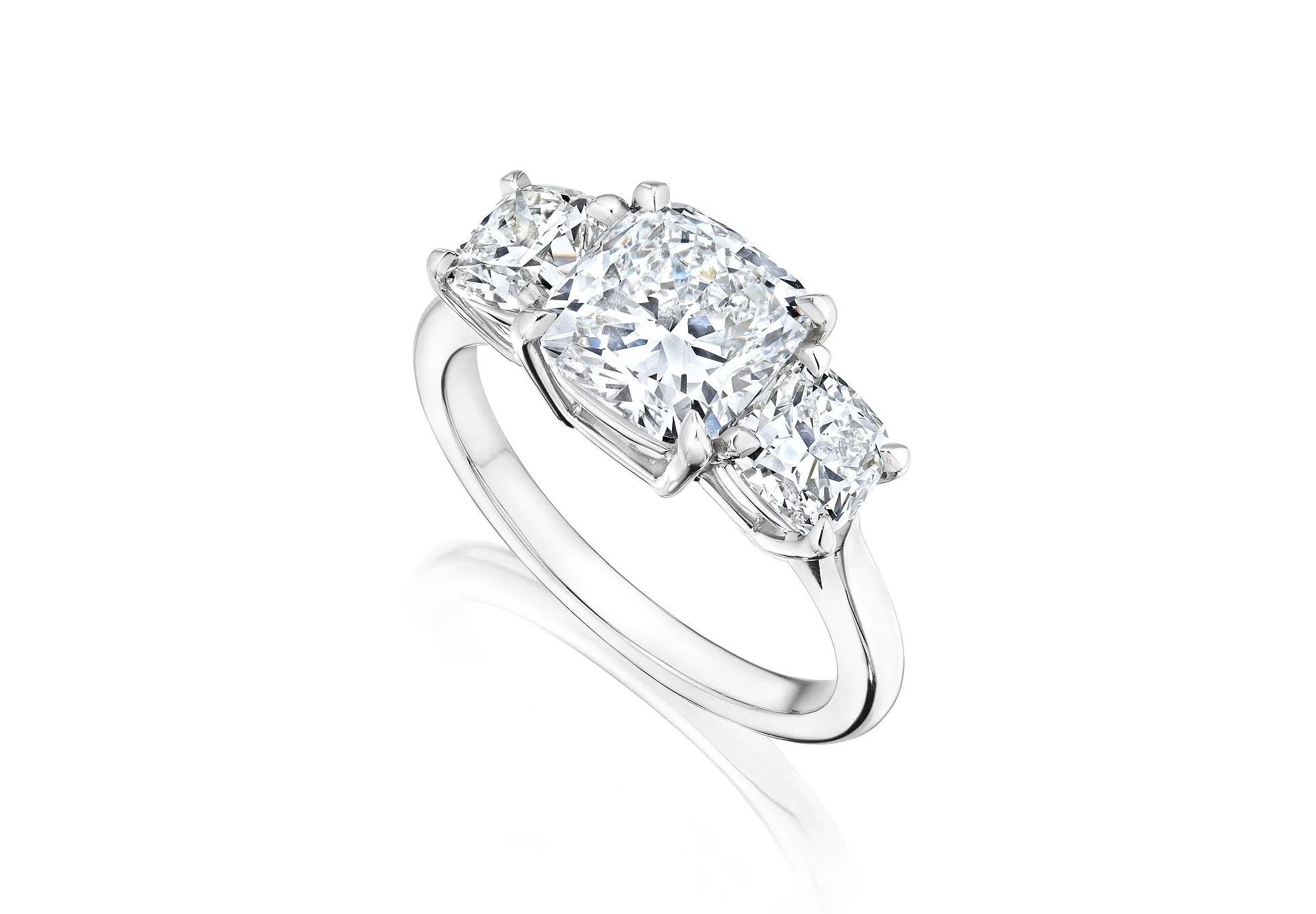 Fink's Exclusive Platinum Cushion Diamond Engagement Ring with Accent Diamonds - Image 2