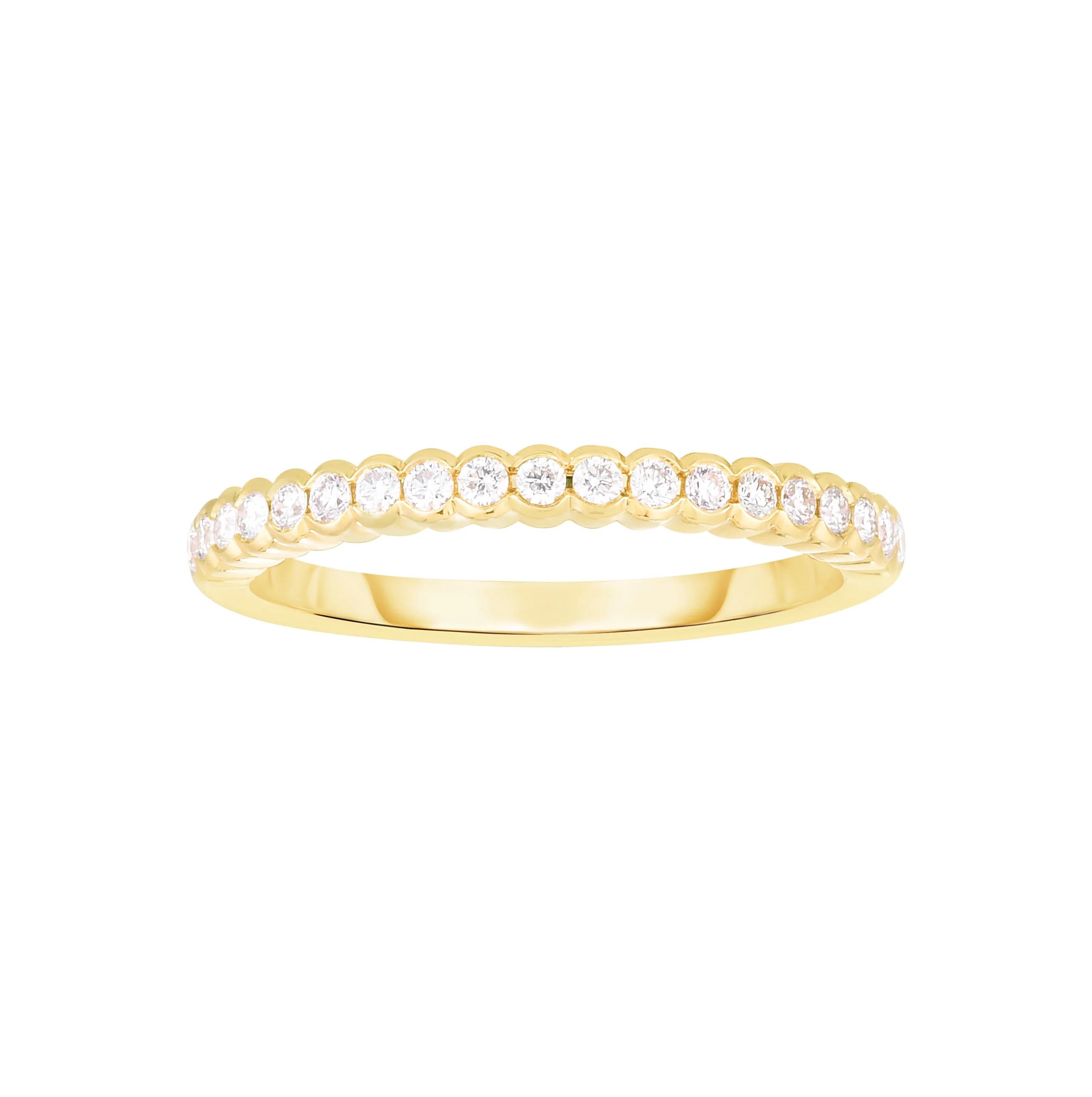 Fink's Exclusive Round Diamond Bezel Set Band in Yellow Gold