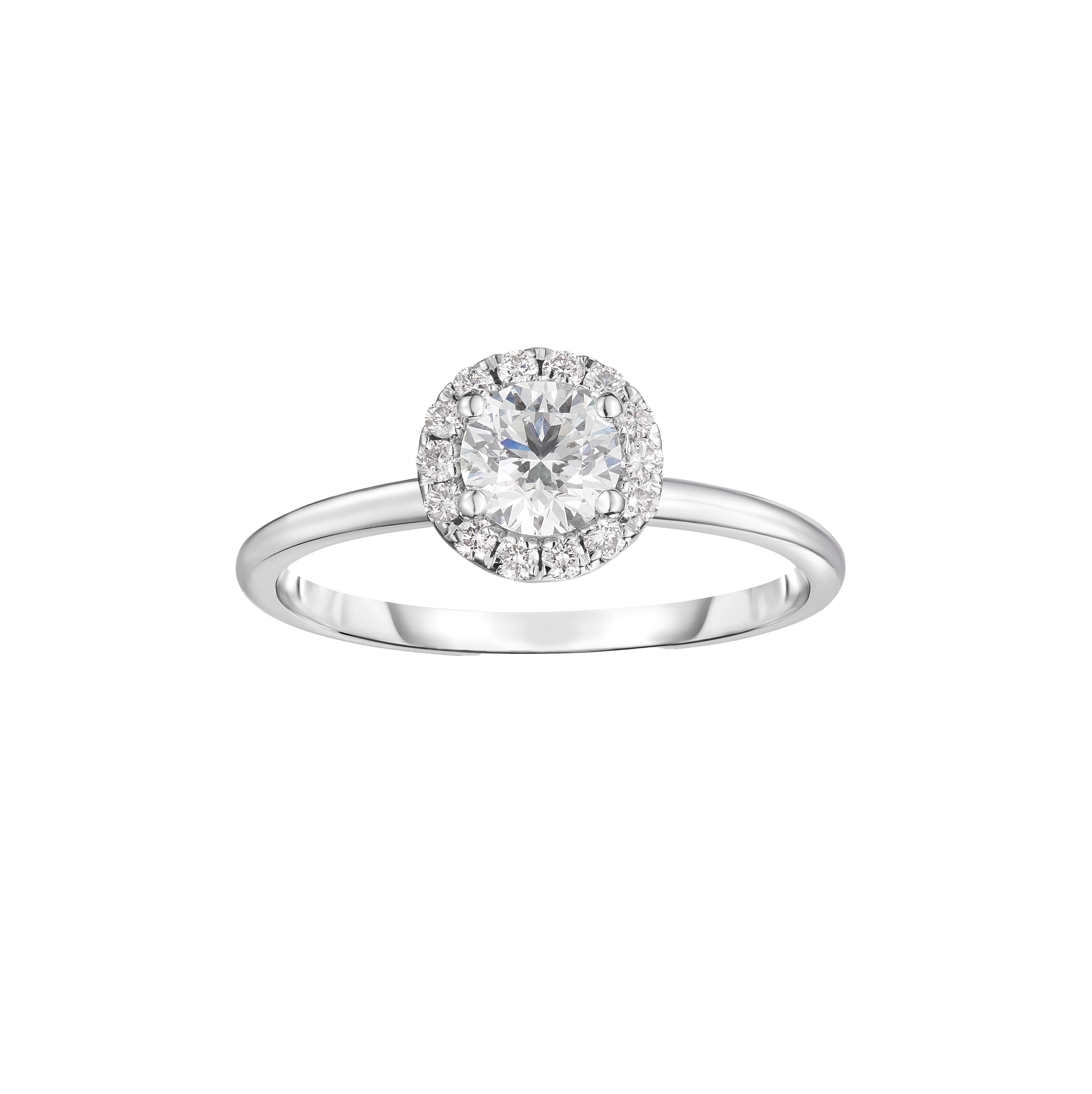 Fink's Exclusive Round Diamond Halo Engagement Ring in White Gold