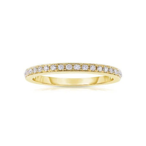 Fink's Half Way Milgrain Edge Band in 14K Yellow Gold