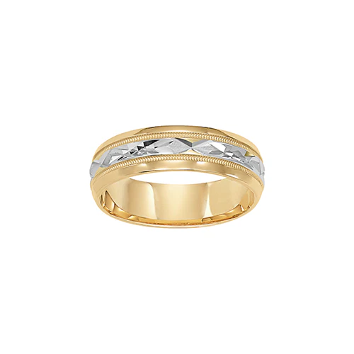 Fink's Men's 6mm 14K Two-Tone Comfort Fit Wedding Band