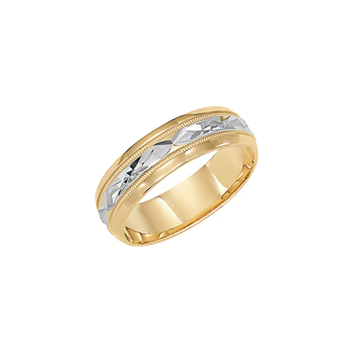 Fink's Men's 6mm 14K Two-Tone Comfort Fit Wedding Band - Image 2