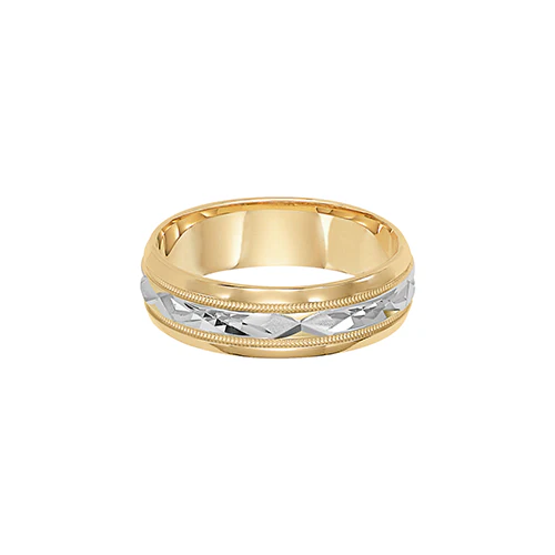 Fink's Men's 6mm 14K Two-Tone Comfort Fit Wedding Band - Image 3