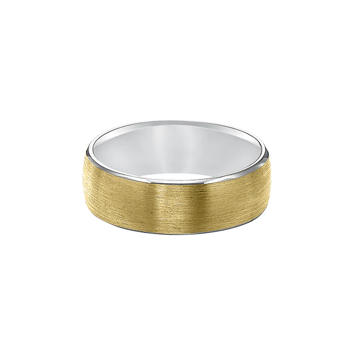 Fink's Men's 7mm Two-Tone Engraved Satin Band - Image 3