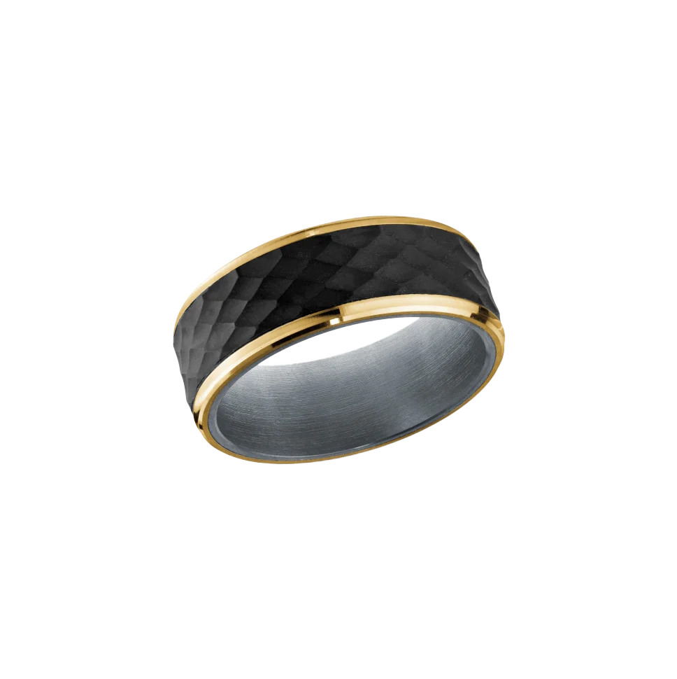 Fink's Tantalum and 14K Yellow Gold Step Edge Band, 8mm