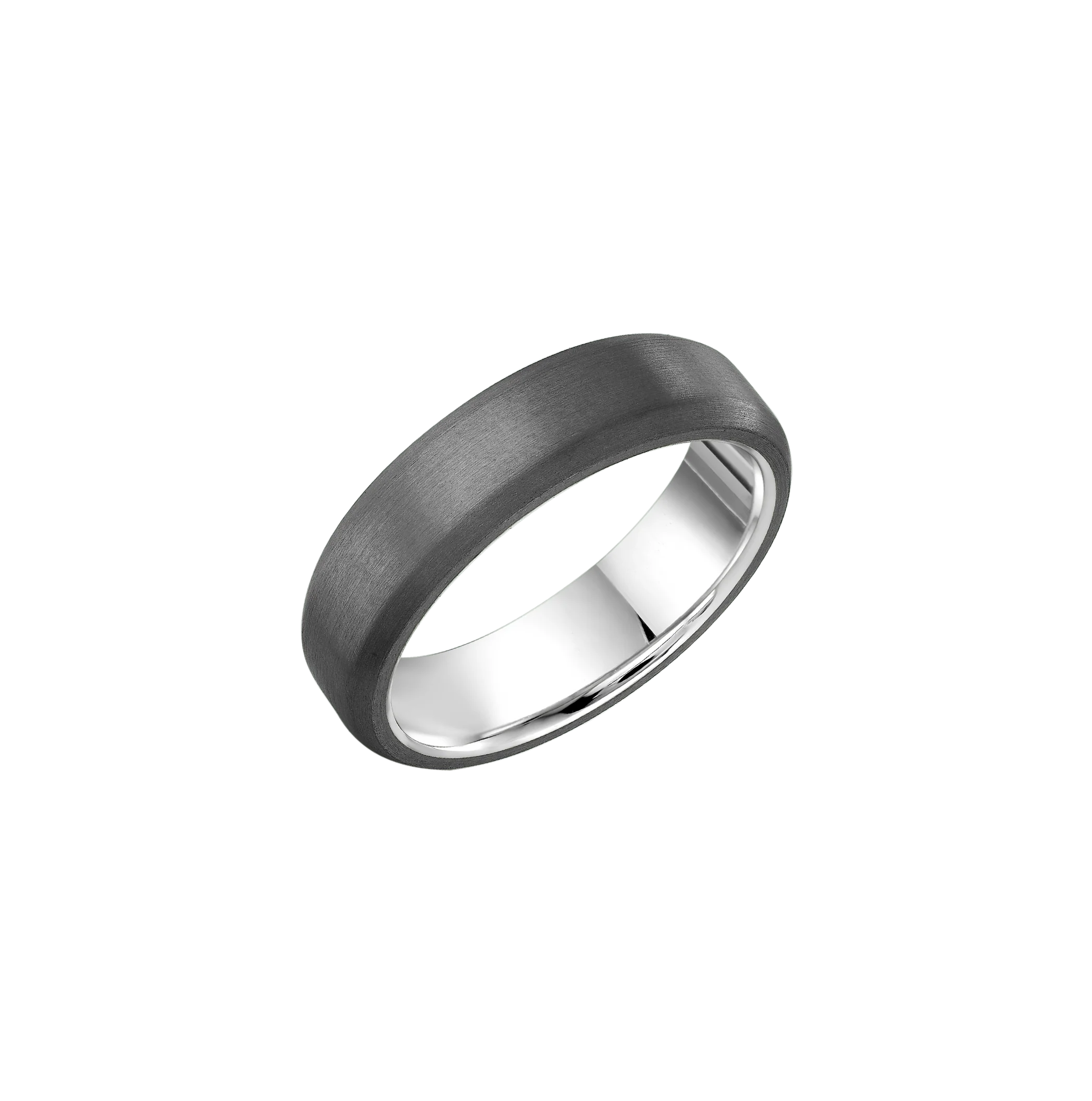 Fink's White Gold and Brushed Tantalum Band, 6mm