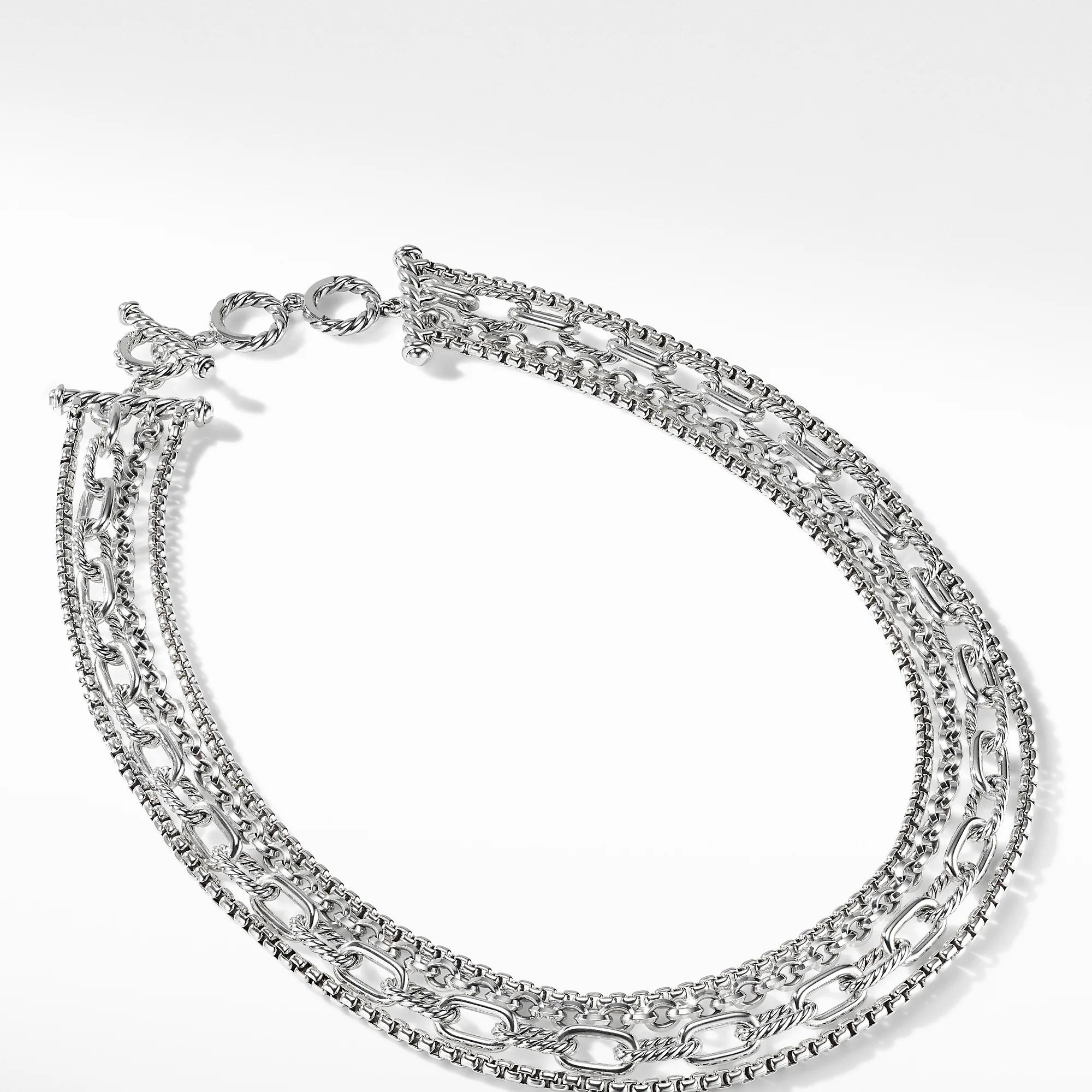 Four-Row Mixed Chain Bib Necklace - Image 2