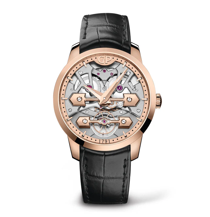 Girard-Perregaux Classic Bridges 45mm Watch with Black Leather Strap