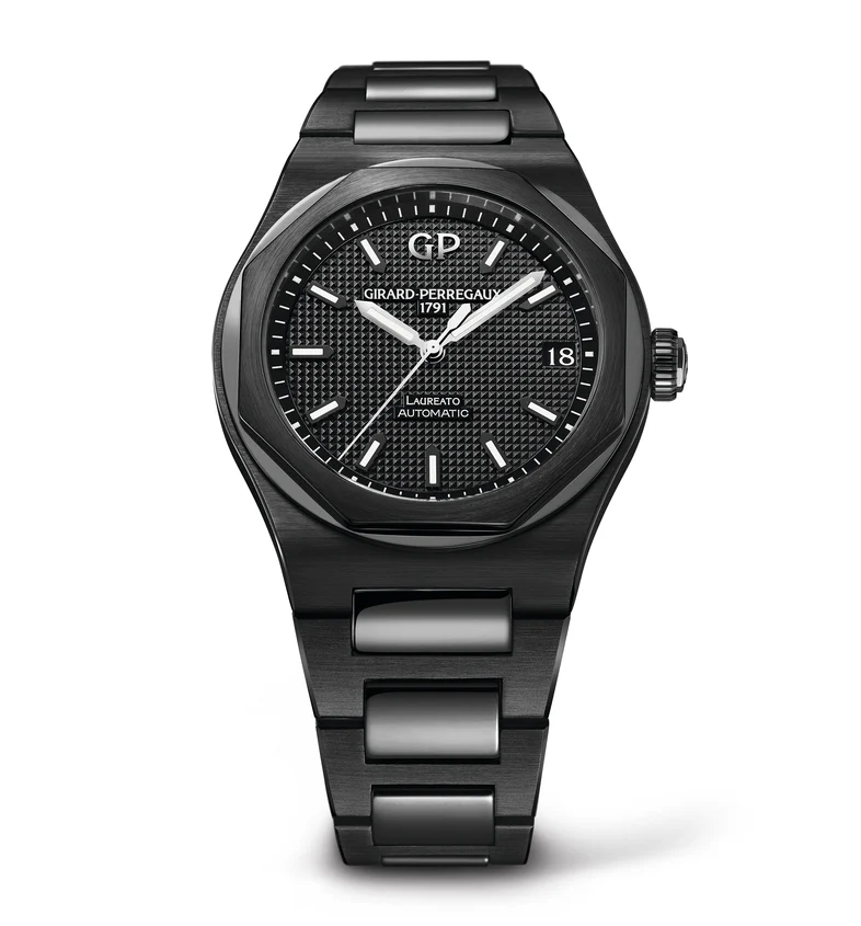 Girard-Perregaux Laureato 42mm Watch with Black Ceramic Bracelet