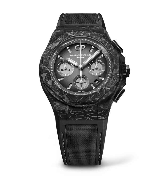 Girard-Perregaux Laureato Absolute 8Tech 44mm Watch with Black Rubber Strap