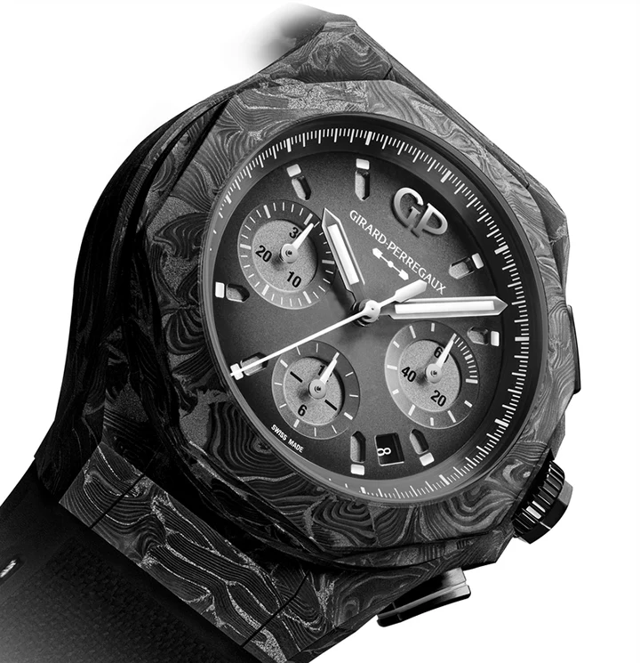 Girard-Perregaux Laureato Absolute 8Tech 44mm Watch with Black Rubber Strap - Image 2