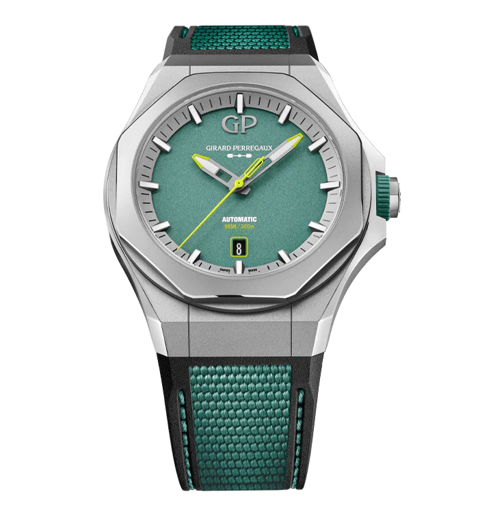 Girard-Perregaux Laureato Absolute Aston Martin F1® Edition with Green Rubber Strap