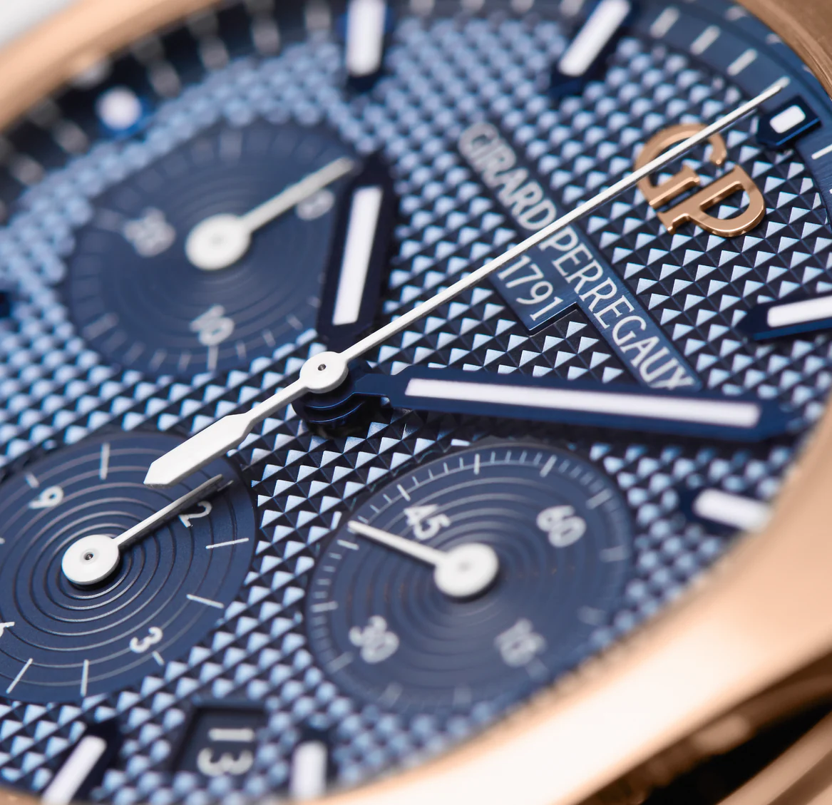 Girard-Perregaux Laureato Chronograph 42mm Watch with Blue Leather Strap - Image 2