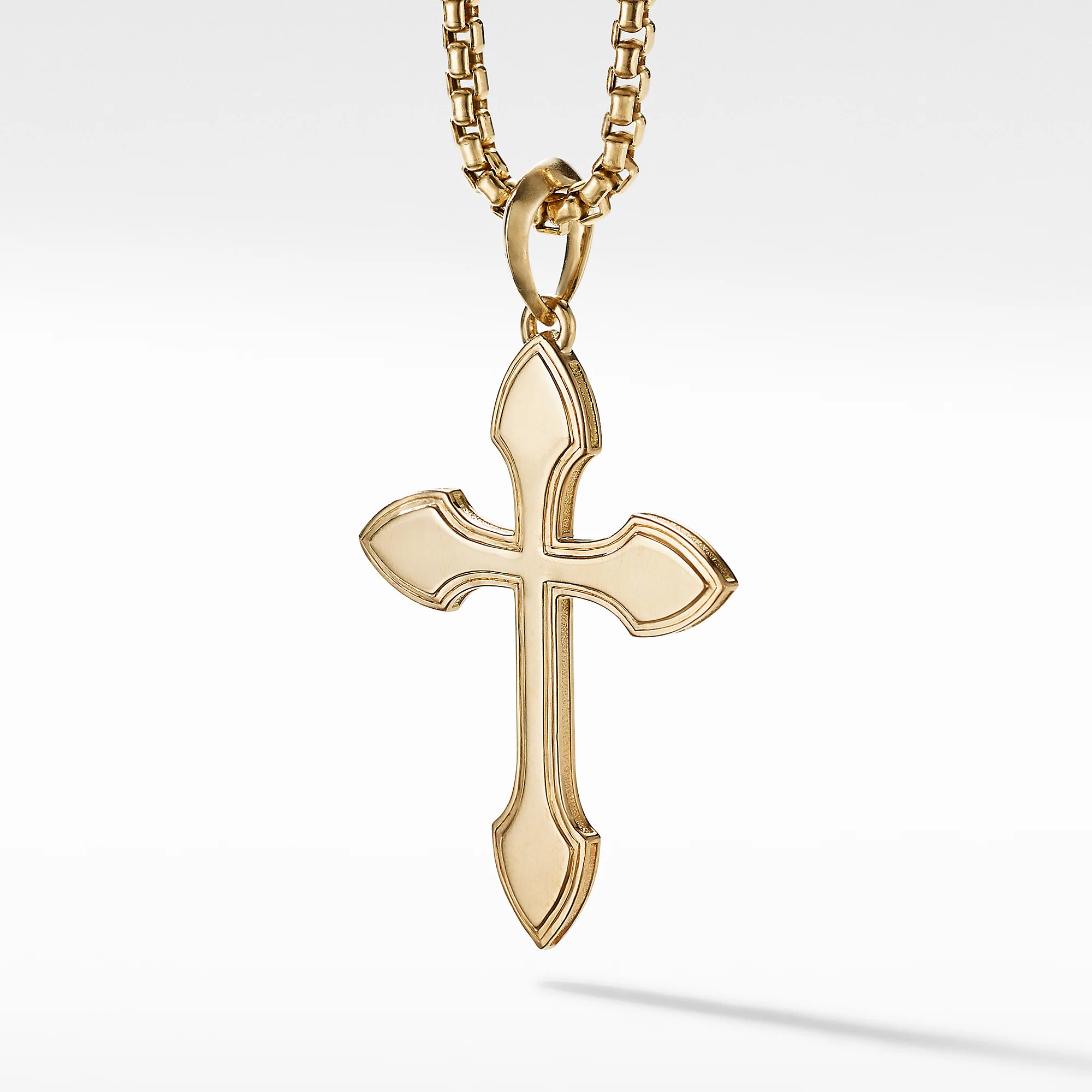 Gothic Cross Amulet with Pavé Diamonds and 18K Yellow Gold - Image 2