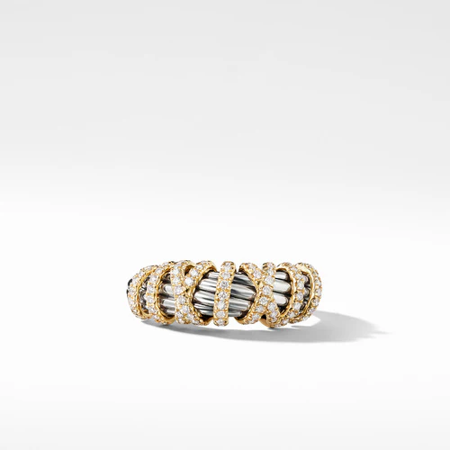 Helena 8mm Ring with Diamonds and 18K Gold, Size 5.5 - Image 2