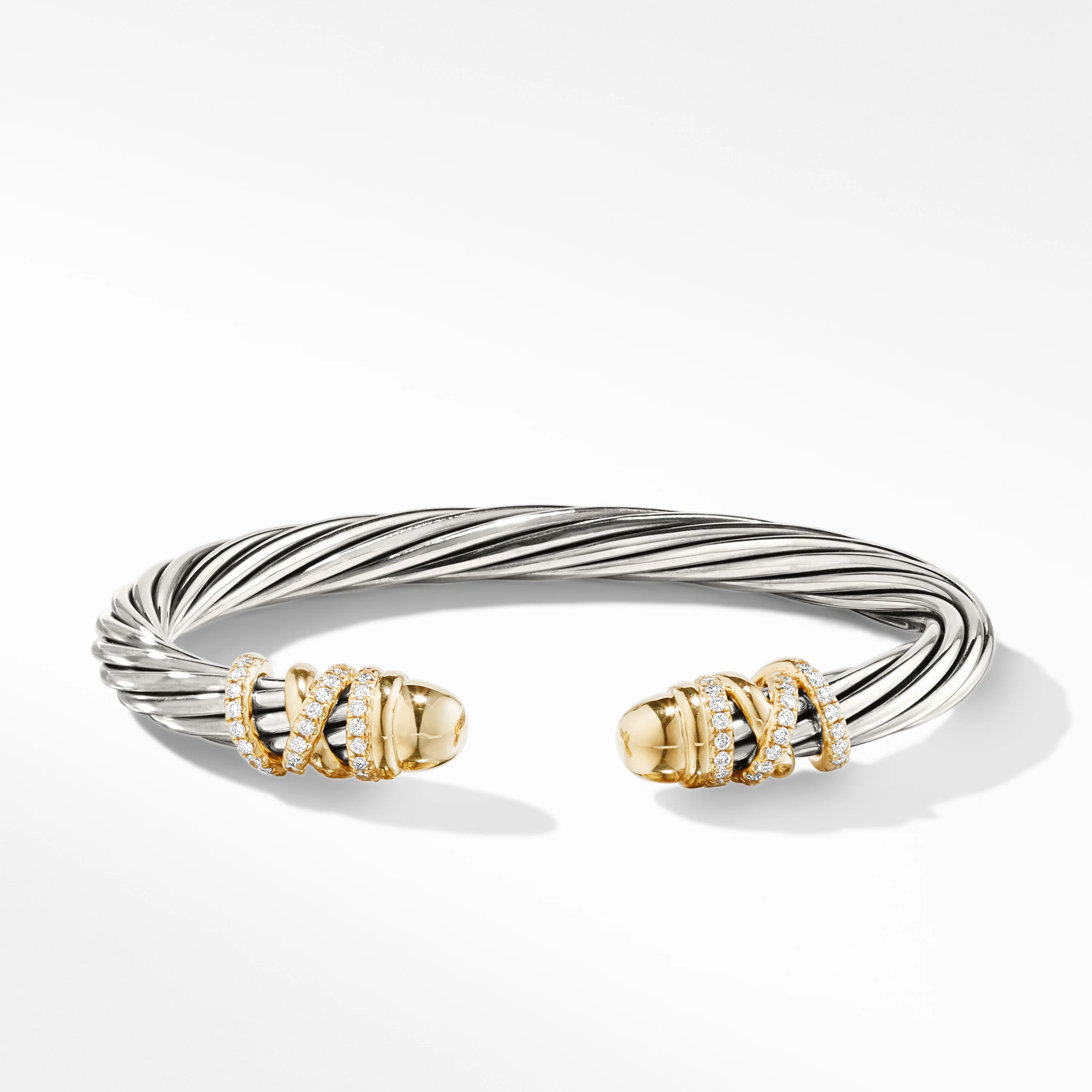 Helena Bracelet with Gold Dome and Diamonds, Size Medium - Image 2