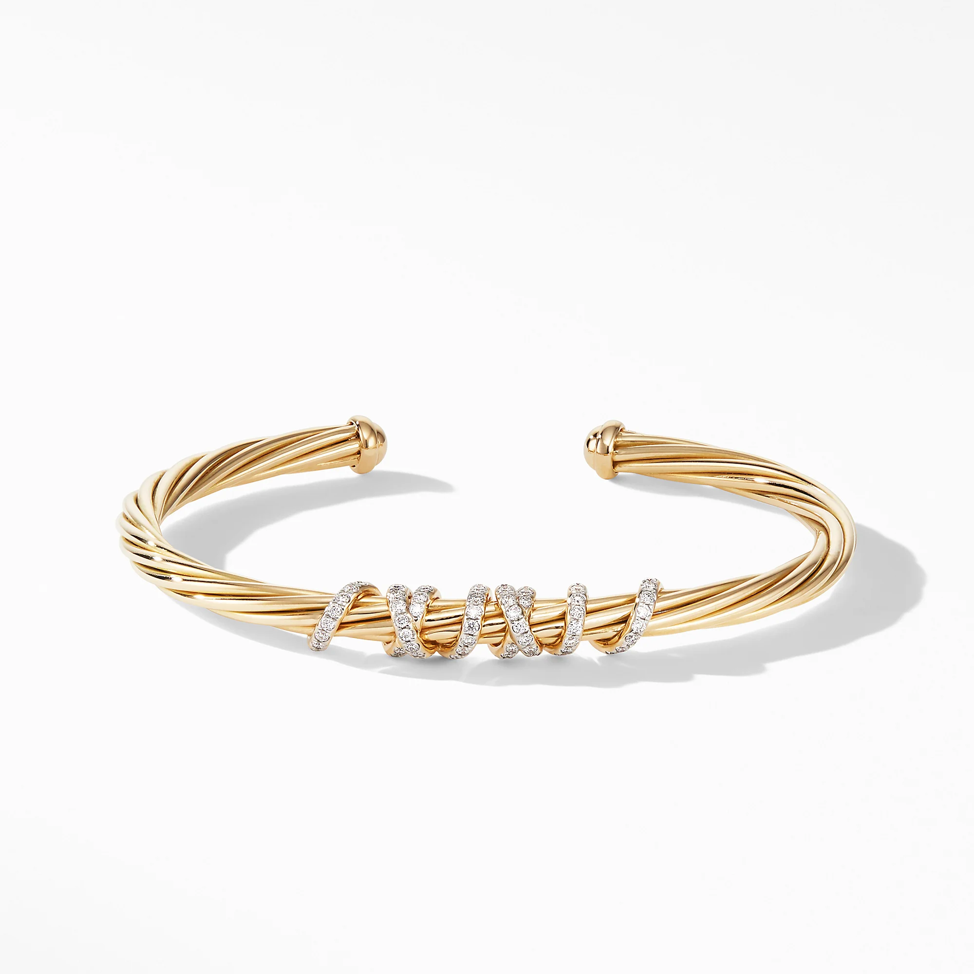 Helena Center Station Bracelet in 18K Yellow Gold with Diamonds, Size Medium - Image 2