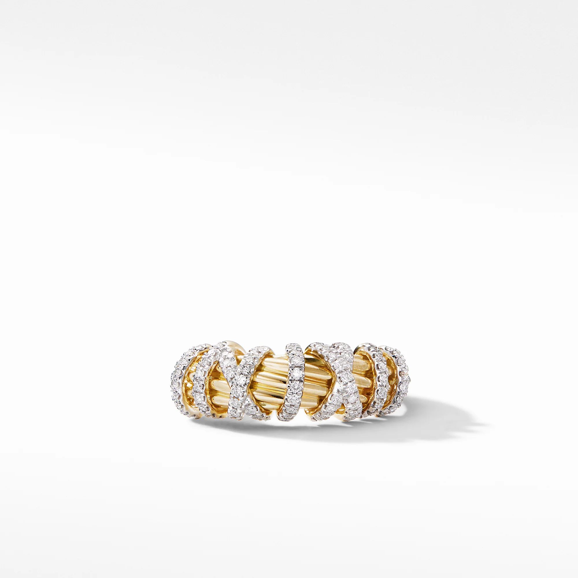 Helena Small Ring in 18K Yellow Gold with Diamonds, Size 6 - Image 2